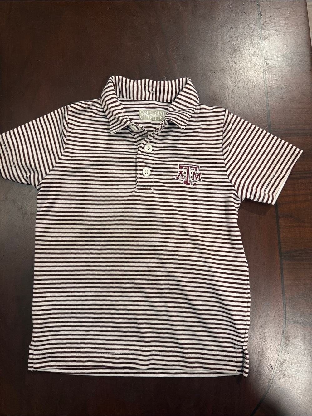 Toddler Boys Texas A&M Maroon & White Striped Polo - Size 2T